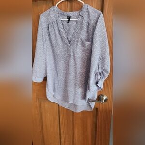 Women's Light Gray Polka Dot Blouse